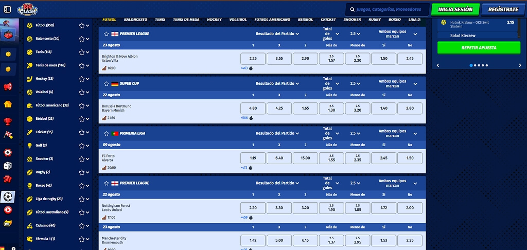 BigClash Casino Apuestas deportivas