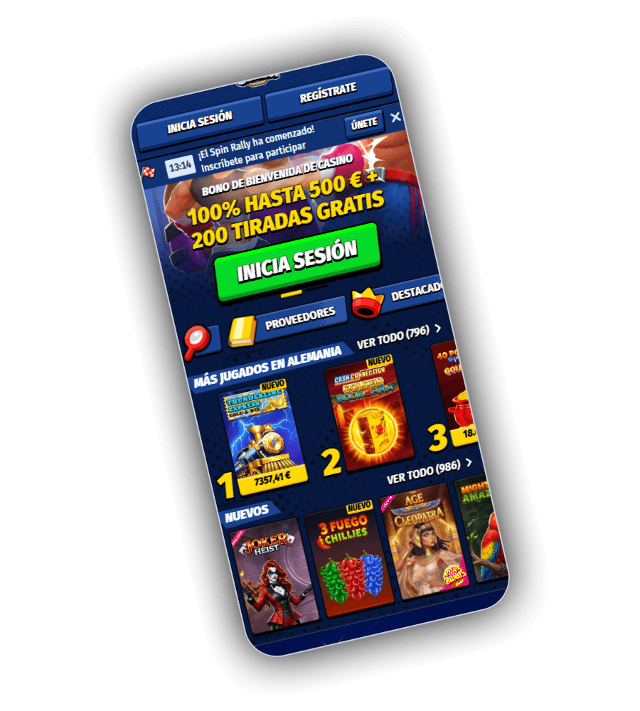 Interfaz del casino BigClash